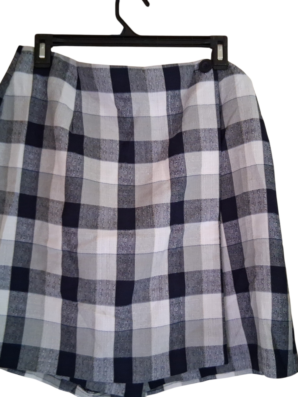 Vintage NYCC 90s Y2K Blue White Plaid Skort Size 12 Wrap Golf Punk Clueless
